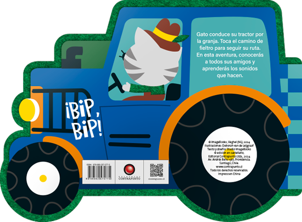 Gato y su tractor. ¡Bip, bip!